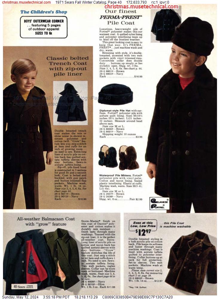 1971 Sears Fall Winter Catalog, Page 40