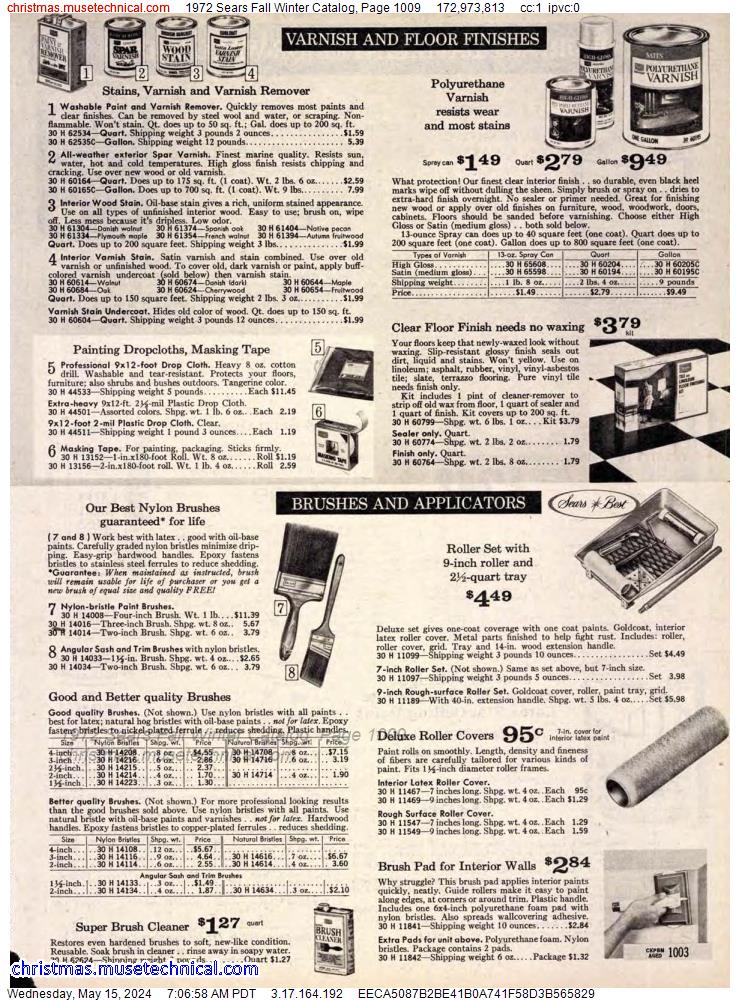 1972 Sears Fall Winter Catalog, Page 1009
