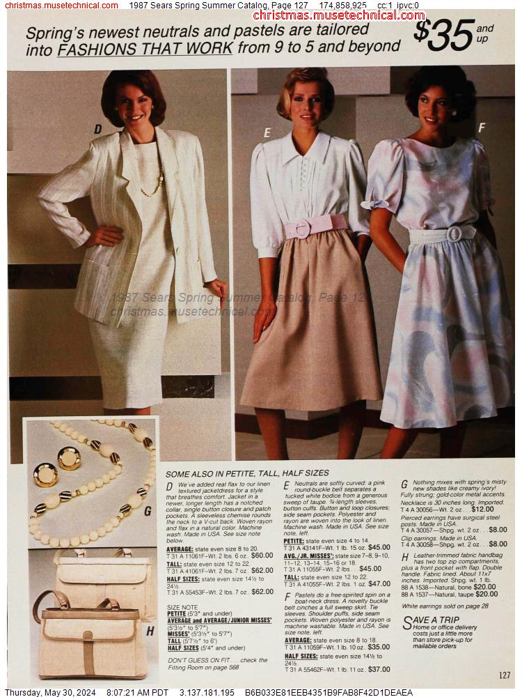 1987 Sears Spring Summer Catalog, Page 127