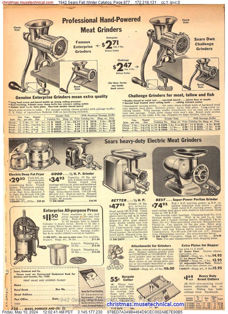 1942 Sears Fall Winter Catalog, Page 877