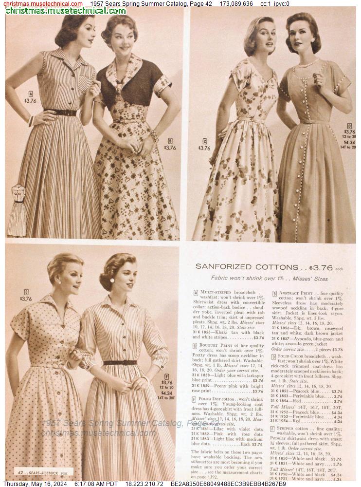 1957 Sears Spring Summer Catalog, Page 42