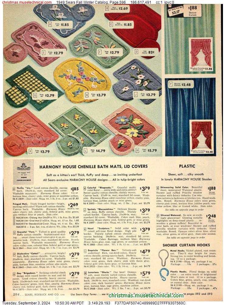 1949 Sears Fall Winter Catalog, Page 596