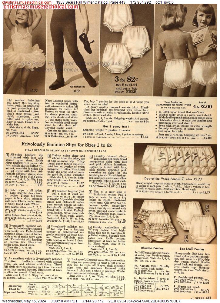 1958 Sears Fall Winter Catalog, Page 443