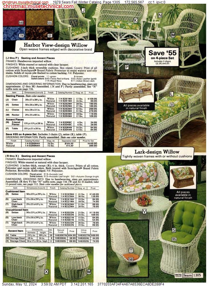 1978 Sears Fall Winter Catalog, Page 1305