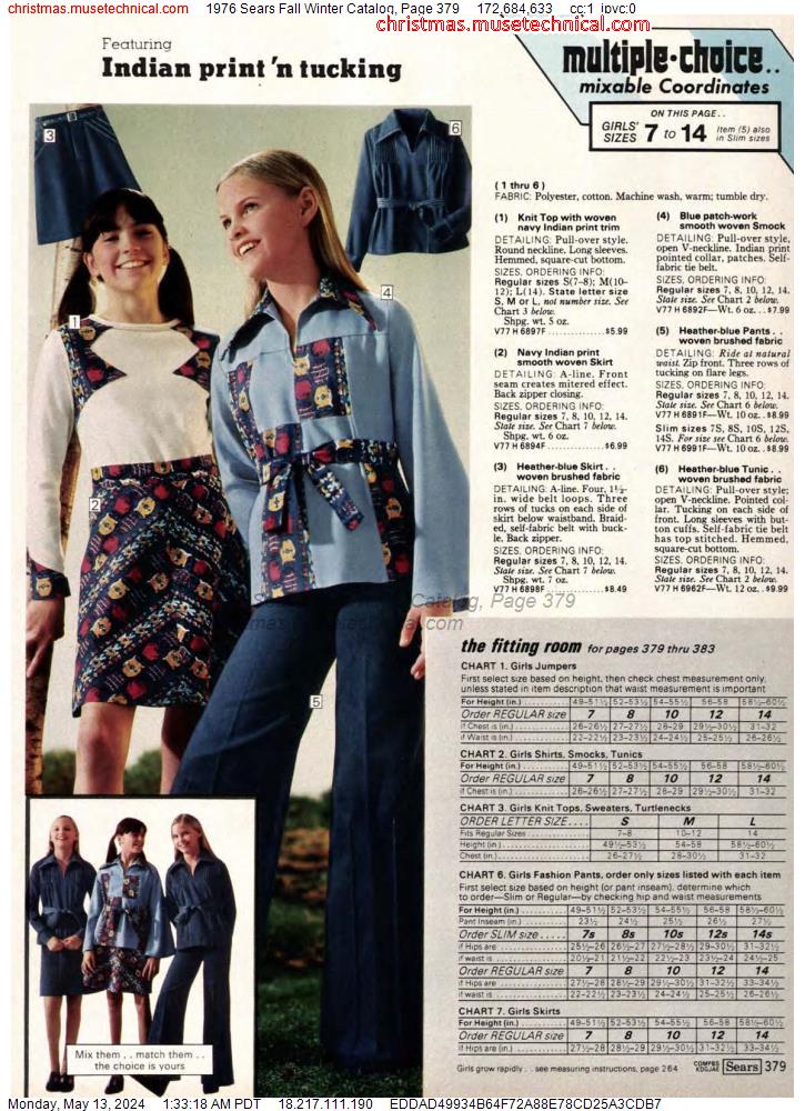1976 Sears Fall Winter Catalog, Page 379