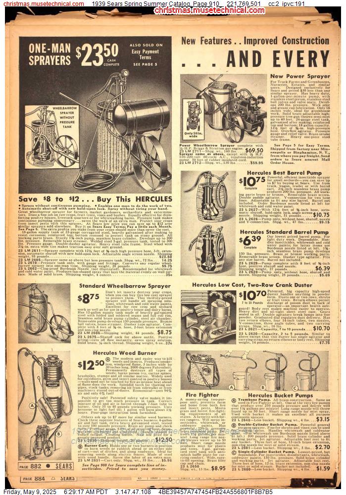 1939 Sears Spring Summer Catalog, Page 910
