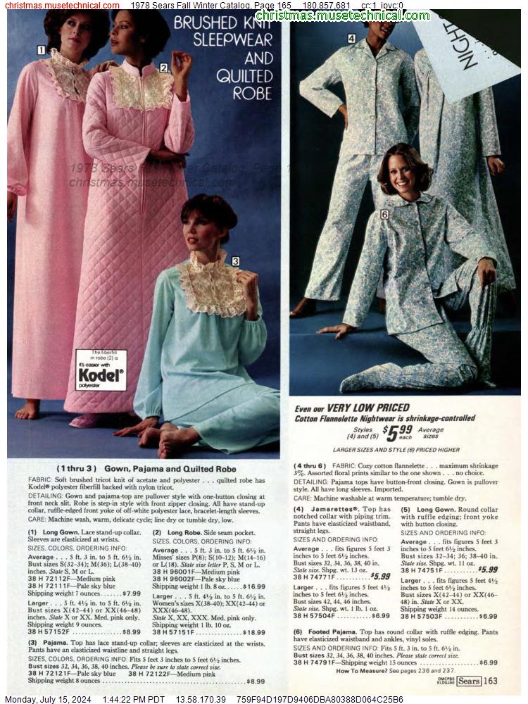 1978 Sears Fall Winter Catalog, Page 165
