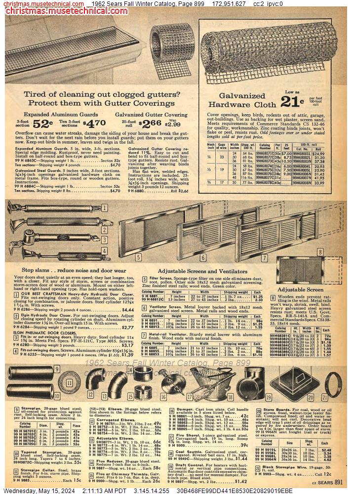 1962 Sears Fall Winter Catalog, Page 899