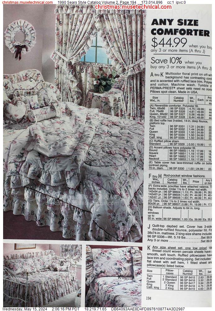 1990 Sears Style Catalog Volume 2, Page 194