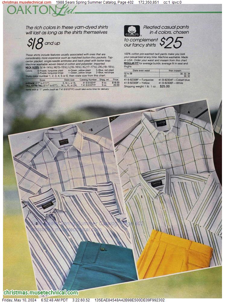 1988 Sears Spring Summer Catalog, Page 402