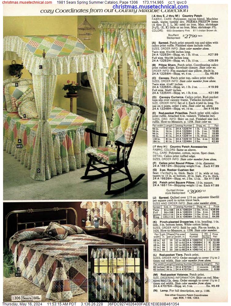 1981 Sears Spring Summer Catalog, Page 1306