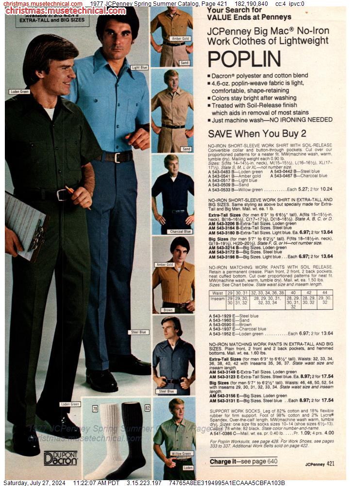 1977 JCPenney Spring Summer Catalog, Page 421