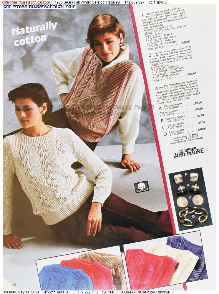 1985 Sears Fall Winter Catalog, Page 98