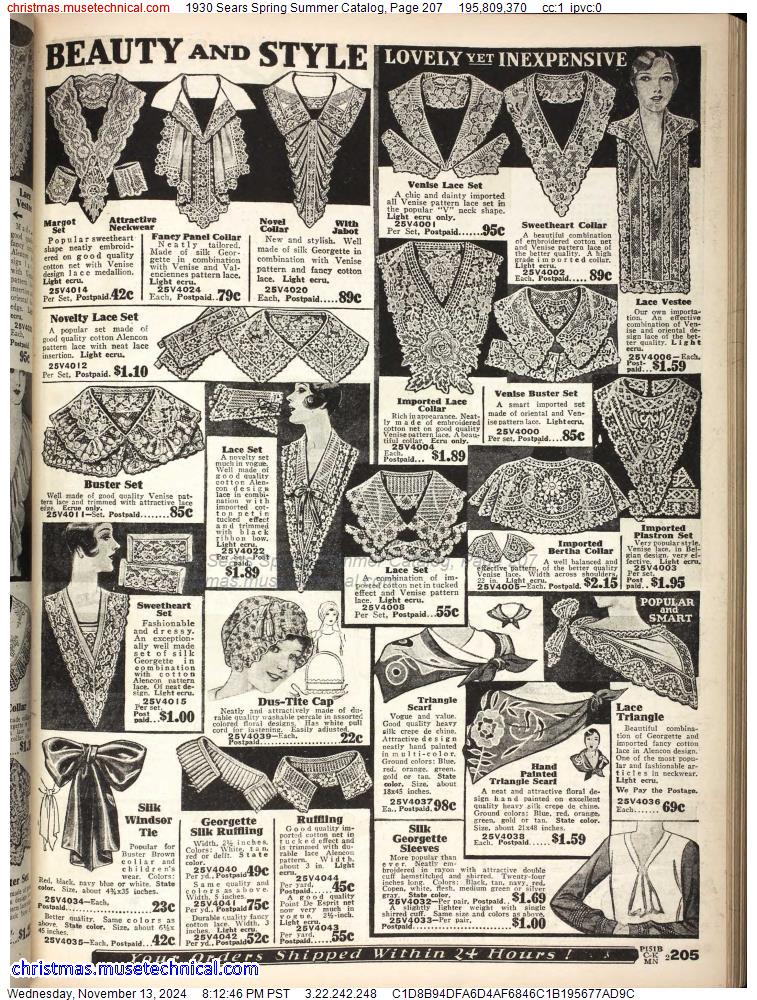 1930 Sears Spring Summer Catalog, Page 207