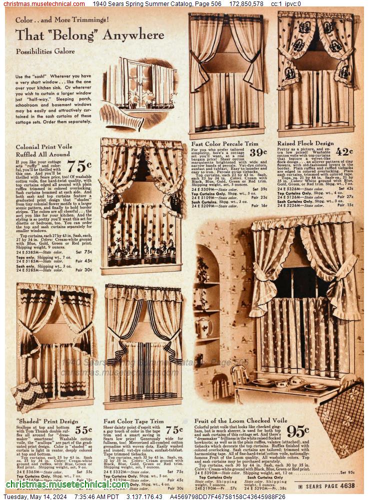 1940 Sears Spring Summer Catalog, Page 506