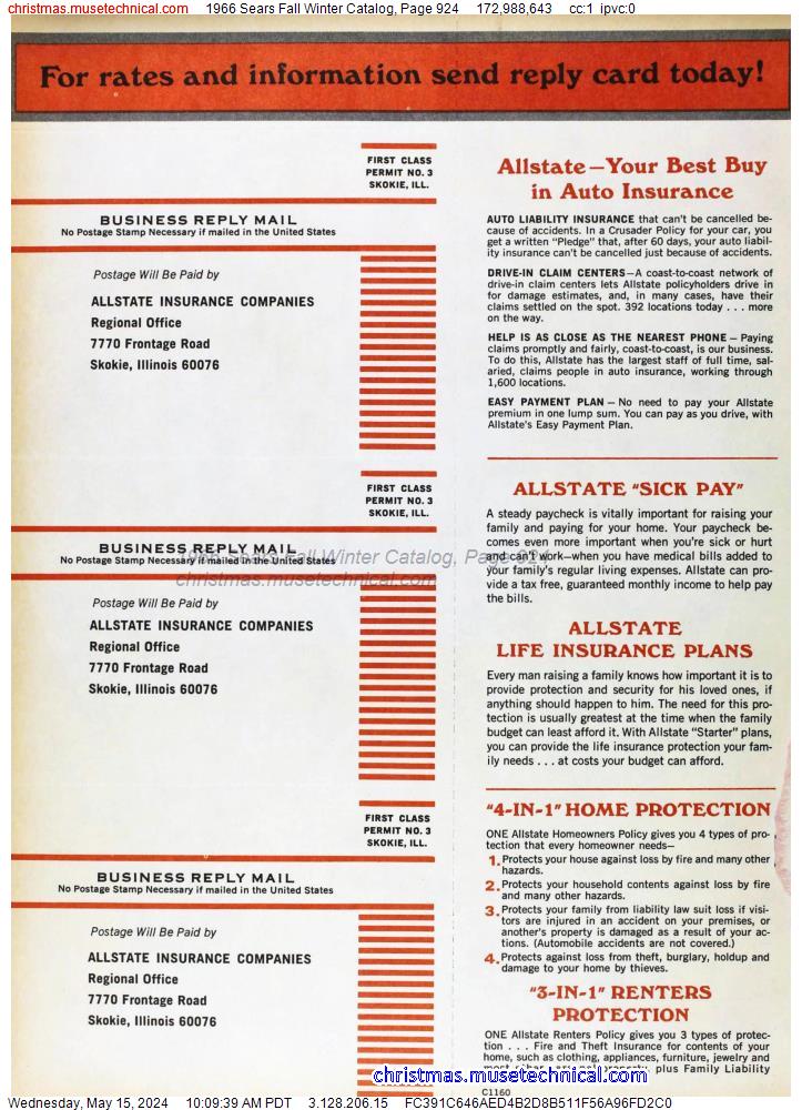 1966 Sears Fall Winter Catalog, Page 924