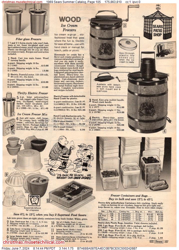1969 Sears Summer Catalog, Page 105
