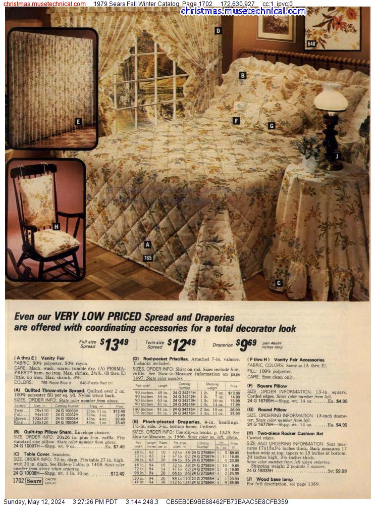 1979 Sears Fall Winter Catalog, Page 1702
