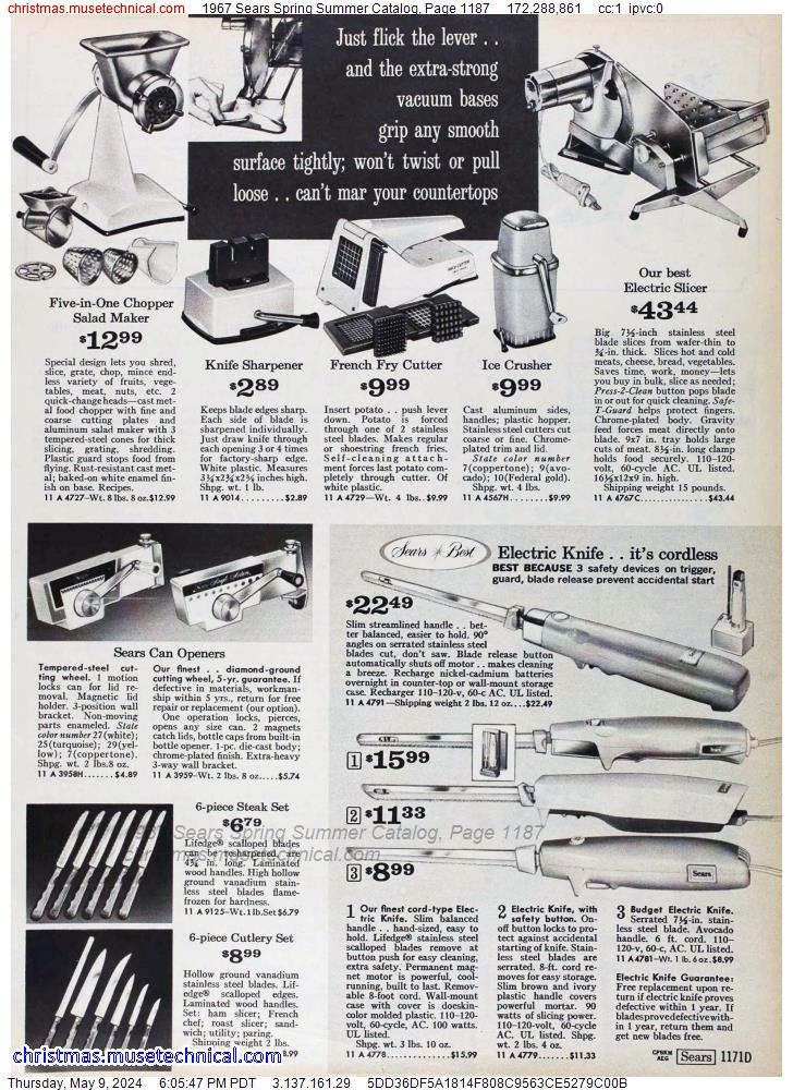 1967 Sears Spring Summer Catalog, Page 1187