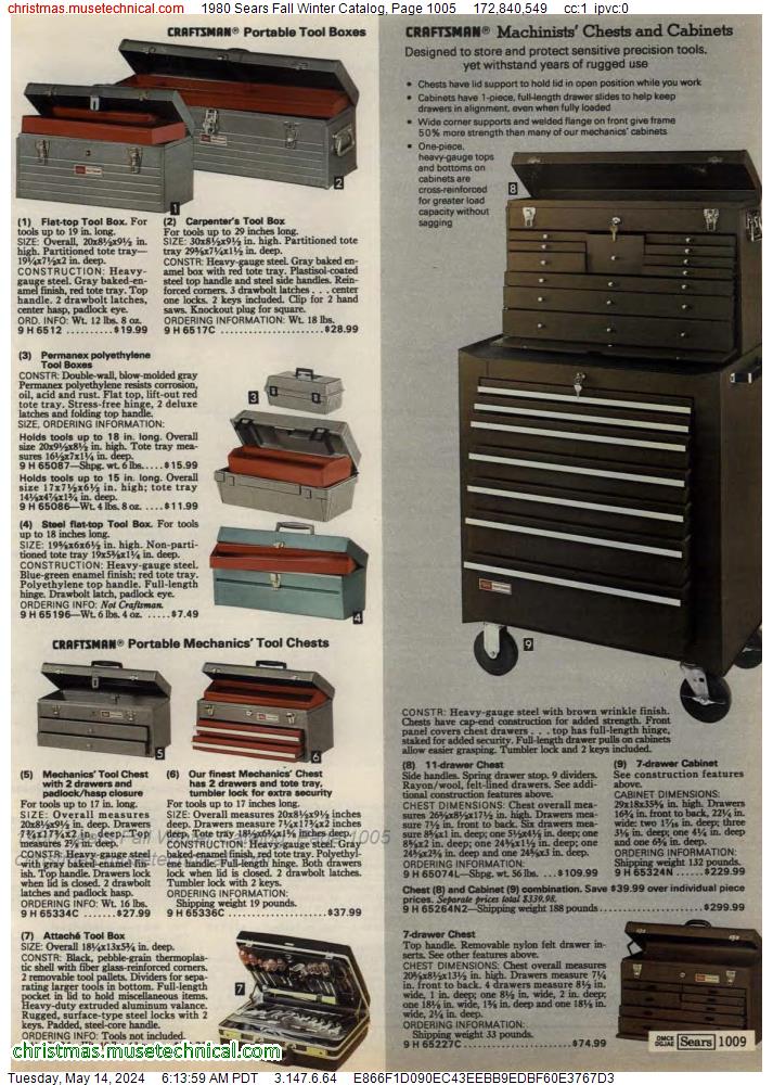 1980 Sears Fall Winter Catalog, Page 1005