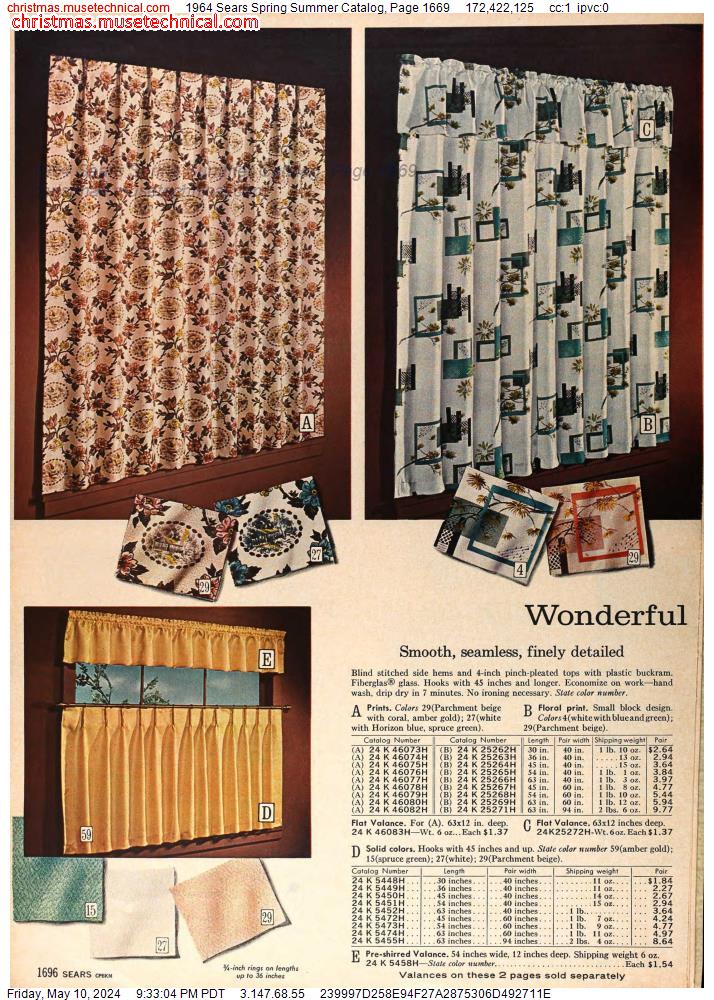 1964 Sears Spring Summer Catalog, Page 1669