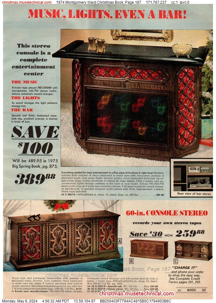 1974 Montgomery Ward Christmas Book, Page 187
