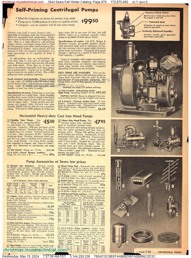 1944 Sears Fall Winter Catalog, Page 879