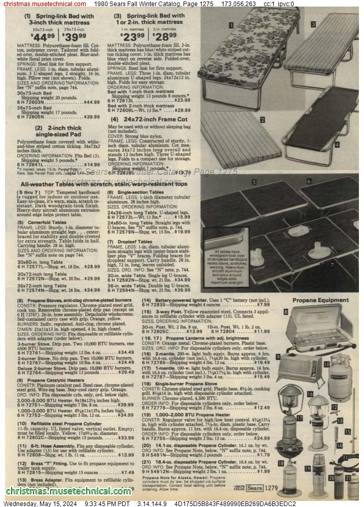 1980 Sears Fall Winter Catalog, Page 1275