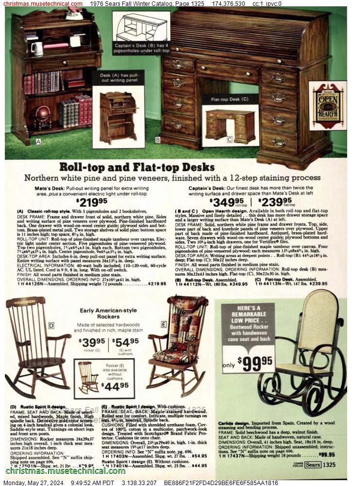 1976 Sears Fall Winter Catalog, Page 1325