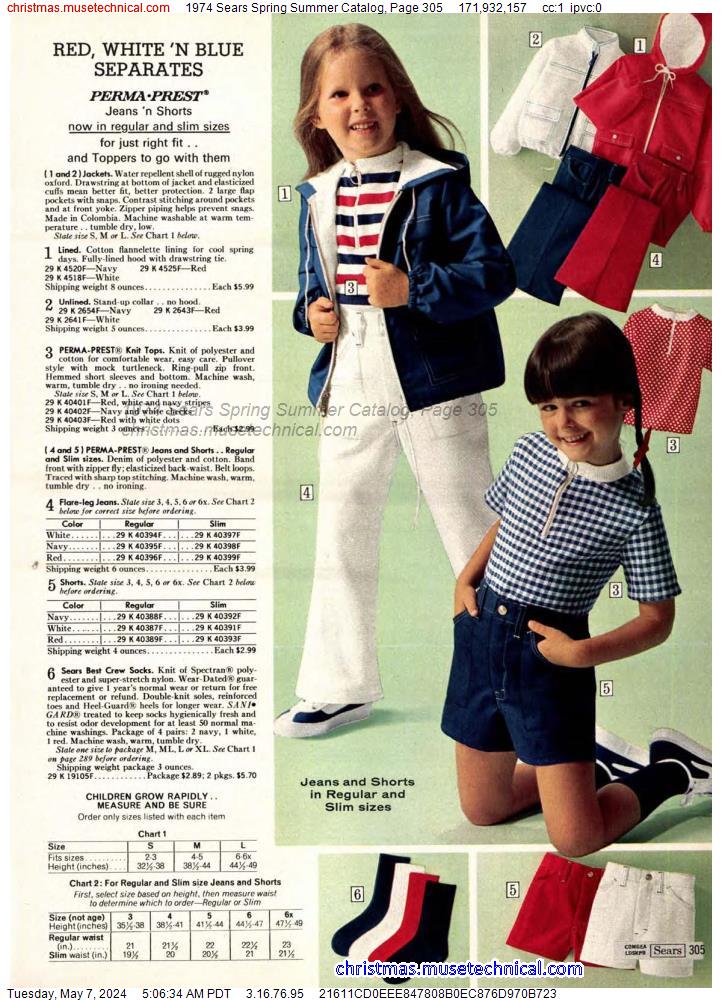 1974 Sears Spring Summer Catalog, Page 305