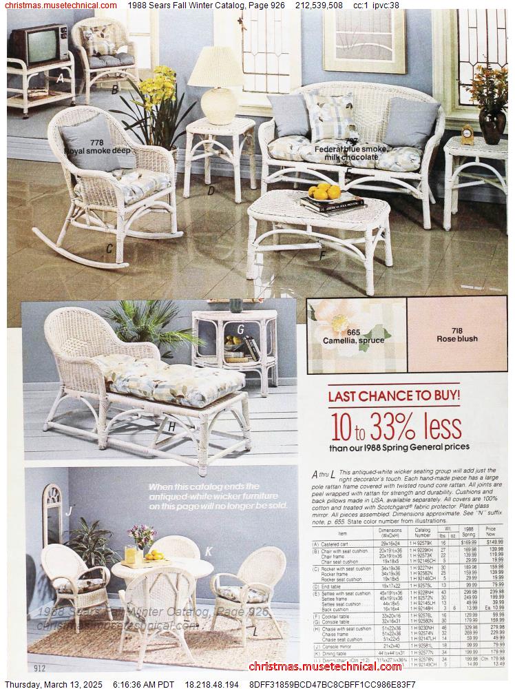 1988 Sears Fall Winter Catalog, Page 926