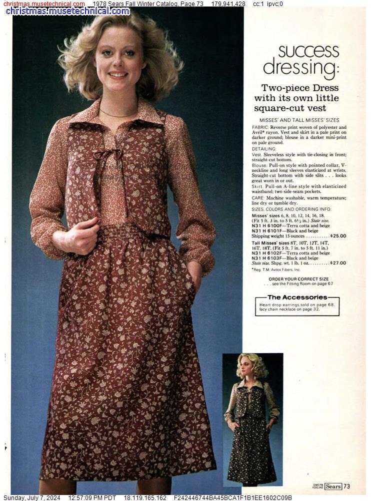 1978 Sears Fall Winter Catalog, Page 73