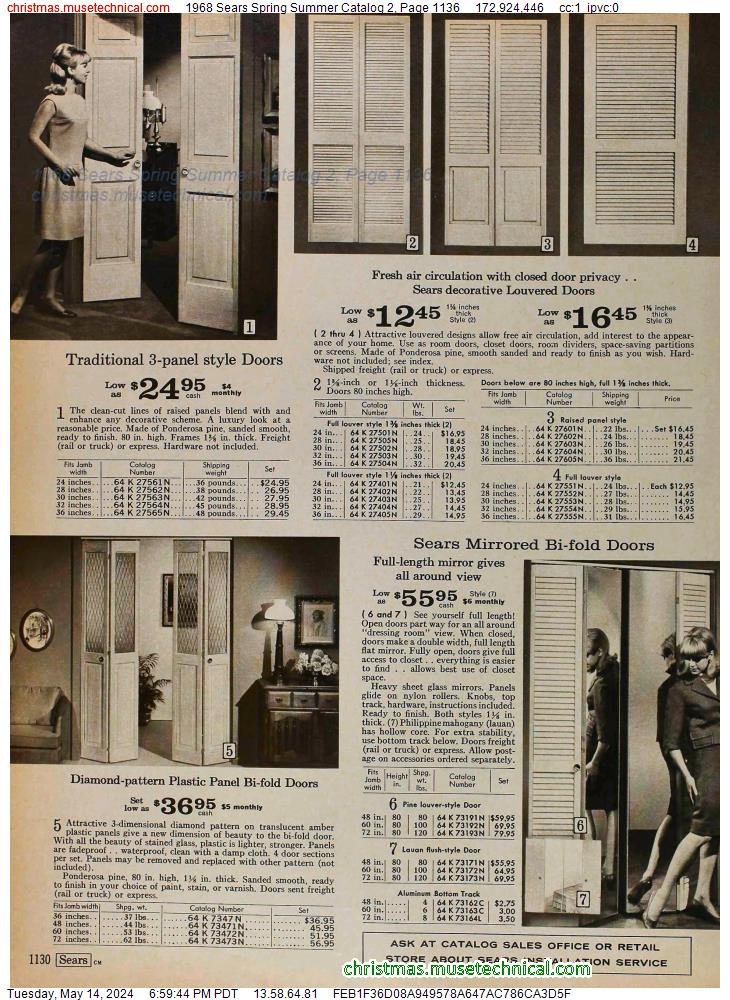 1968 Sears Spring Summer Catalog 2, Page 1136