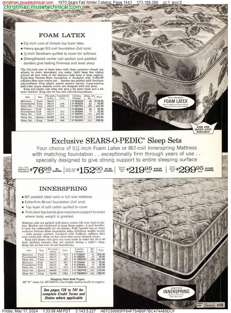 1970 Sears Fall Winter Catalog, Page 1441