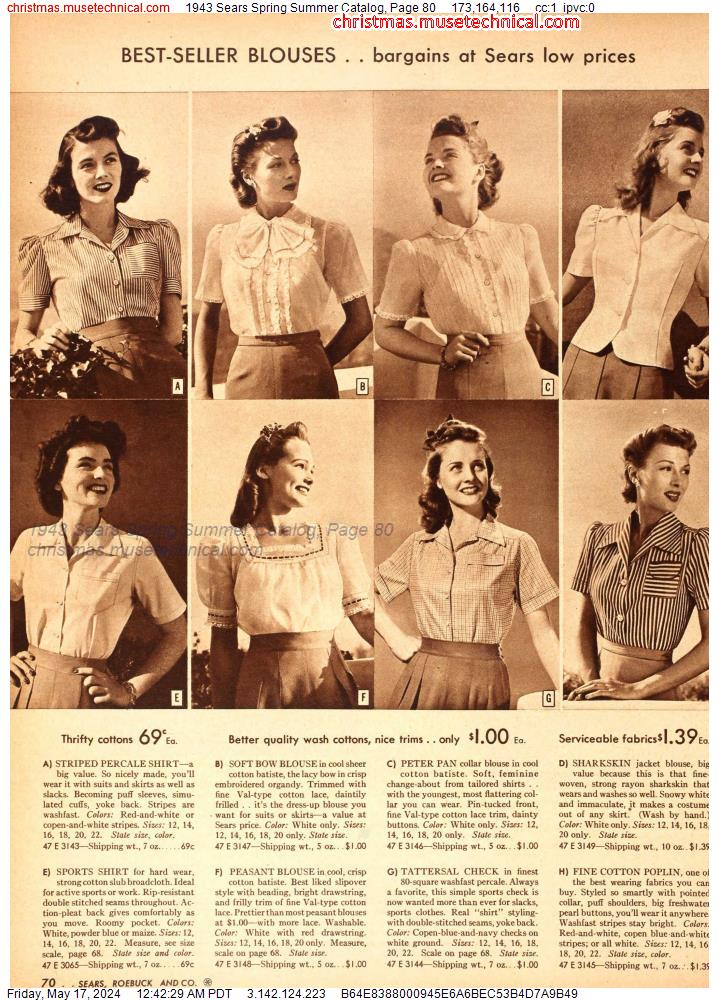 1943 Sears Spring Summer Catalog, Page 80