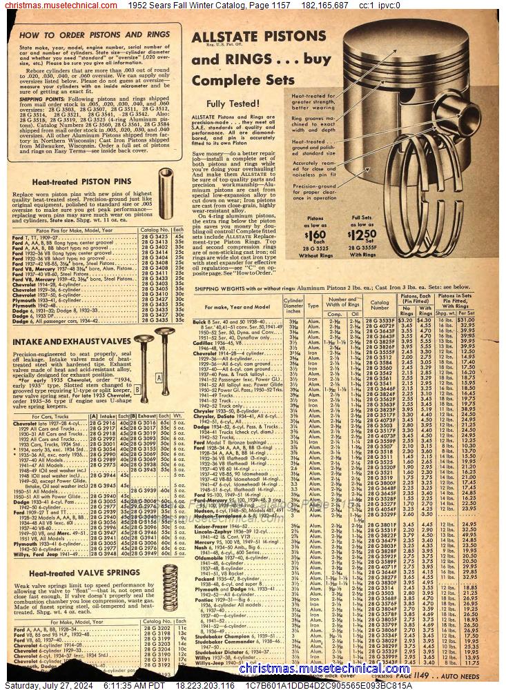 1952 Sears Fall Winter Catalog, Page 1157