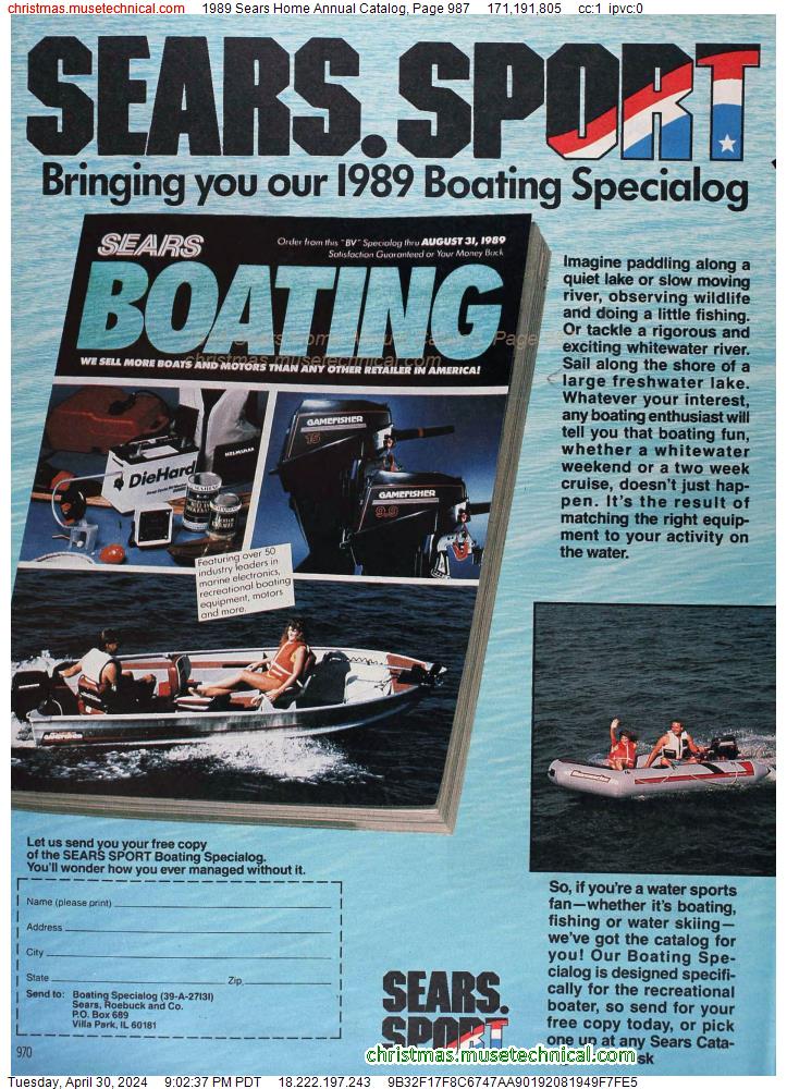 1989 Sears Home Annual Catalog, Page 987
