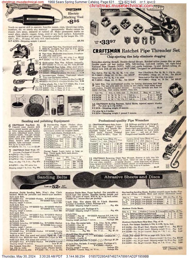 1968 Sears Spring Summer Catalog, Page 631