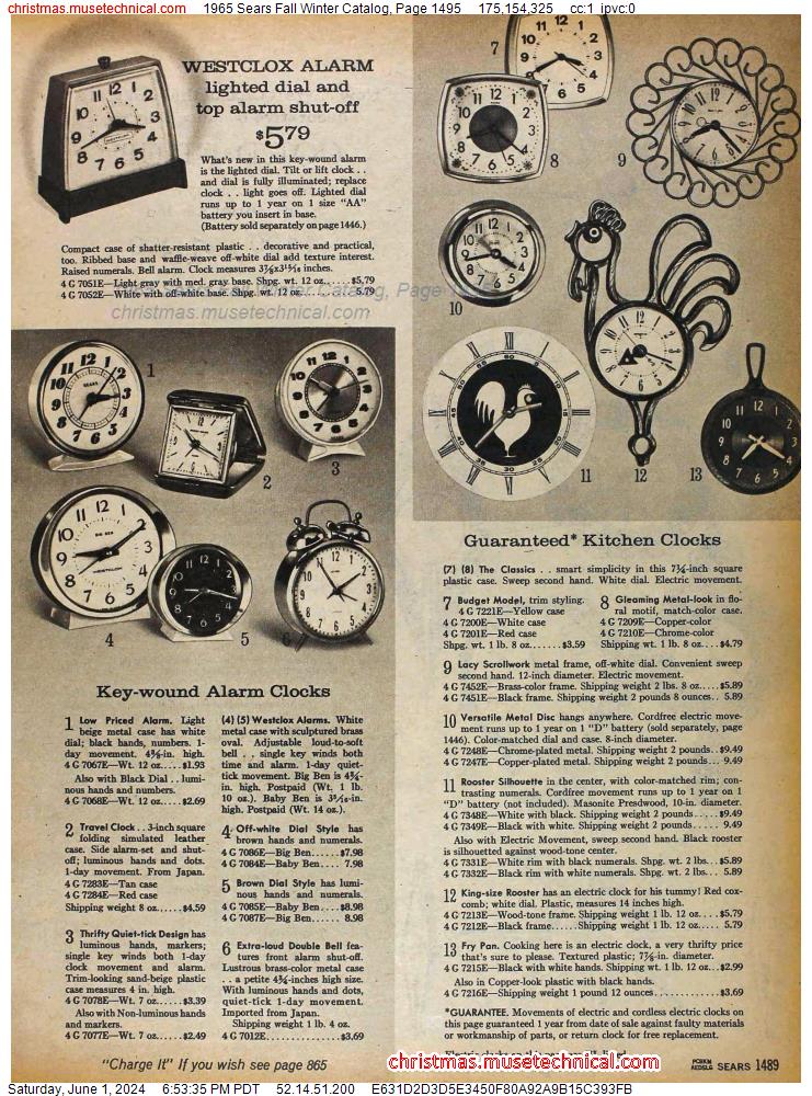 1965 Sears Fall Winter Catalog, Page 1495