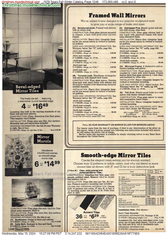 1976 Sears Fall Winter Catalog, Page 1246