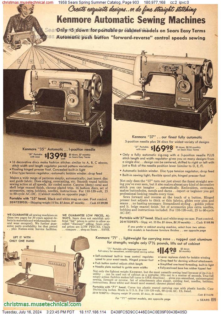 1958 Sears Spring Summer Catalog, Page 903