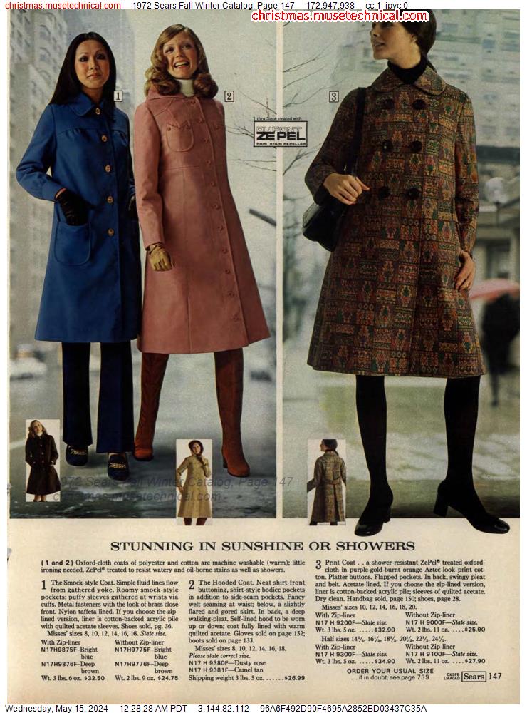1972 Sears Fall Winter Catalog, Page 147