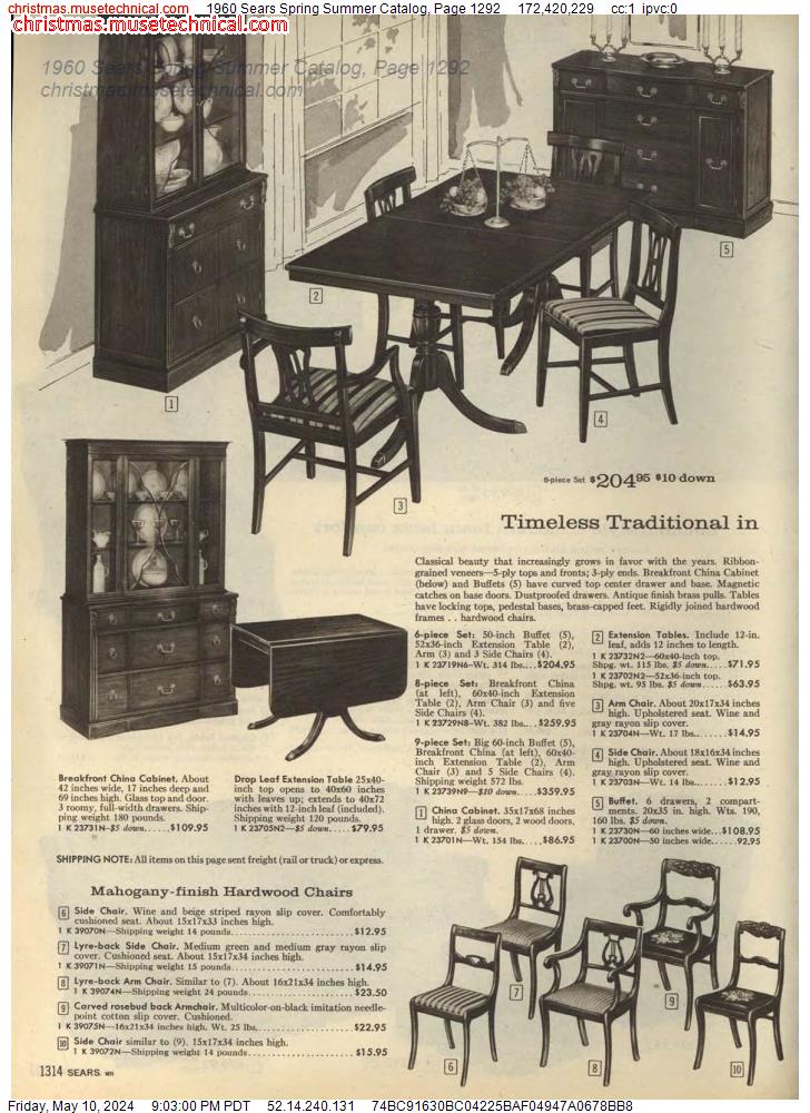 1960 Sears Spring Summer Catalog, Page 1292