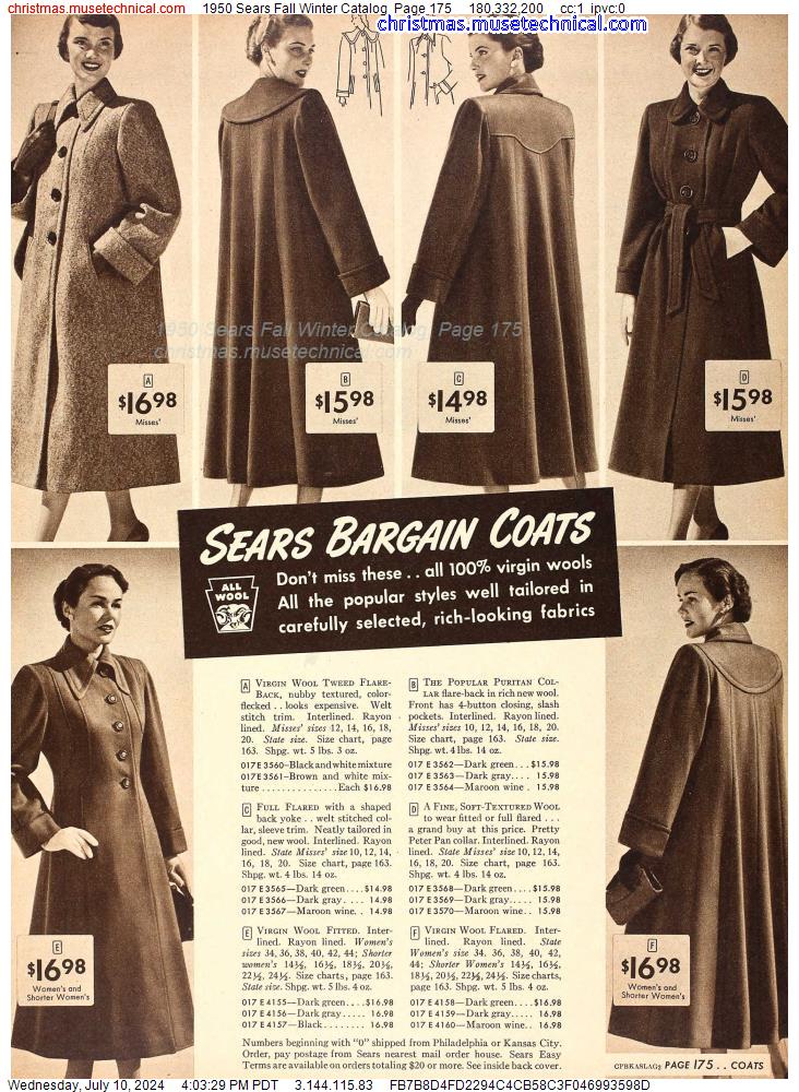 1950 Sears Fall Winter Catalog, Page 175