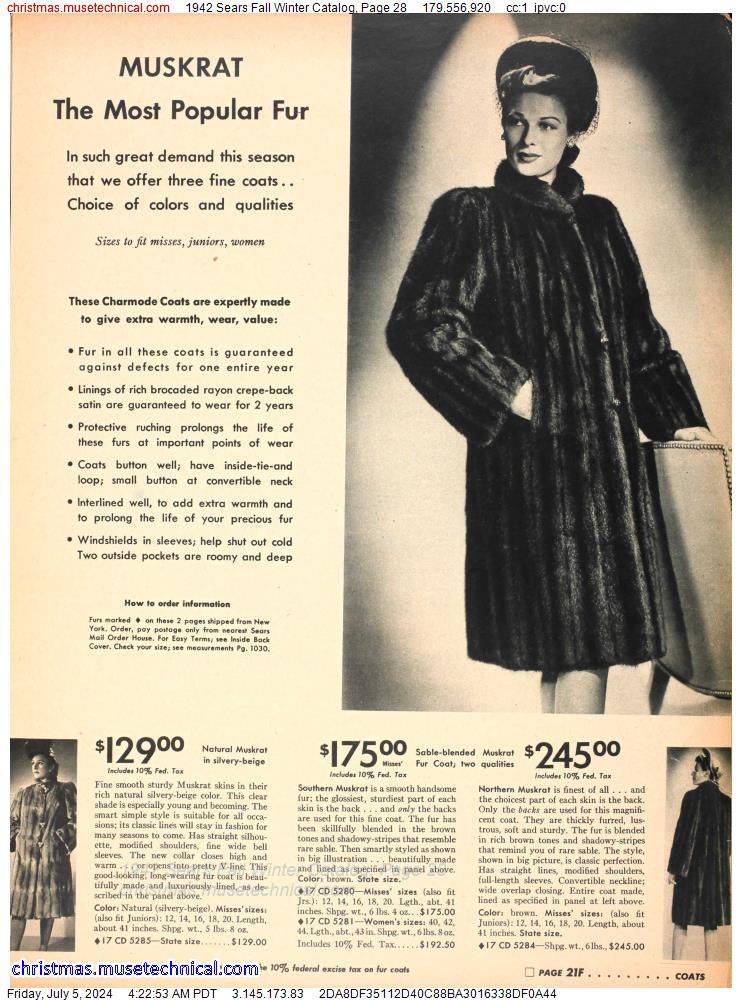 1942 Sears Fall Winter Catalog, Page 28