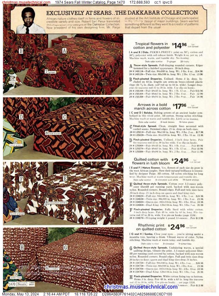 1974 Sears Fall Winter Catalog, Page 1470