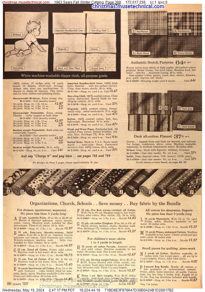 1963 Sears Fall Winter Catalog, Page 388