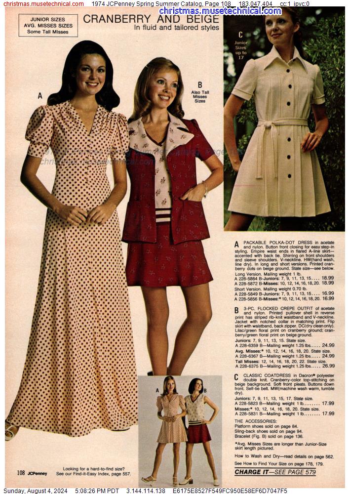 1974 JCPenney Spring Summer Catalog, Page 108