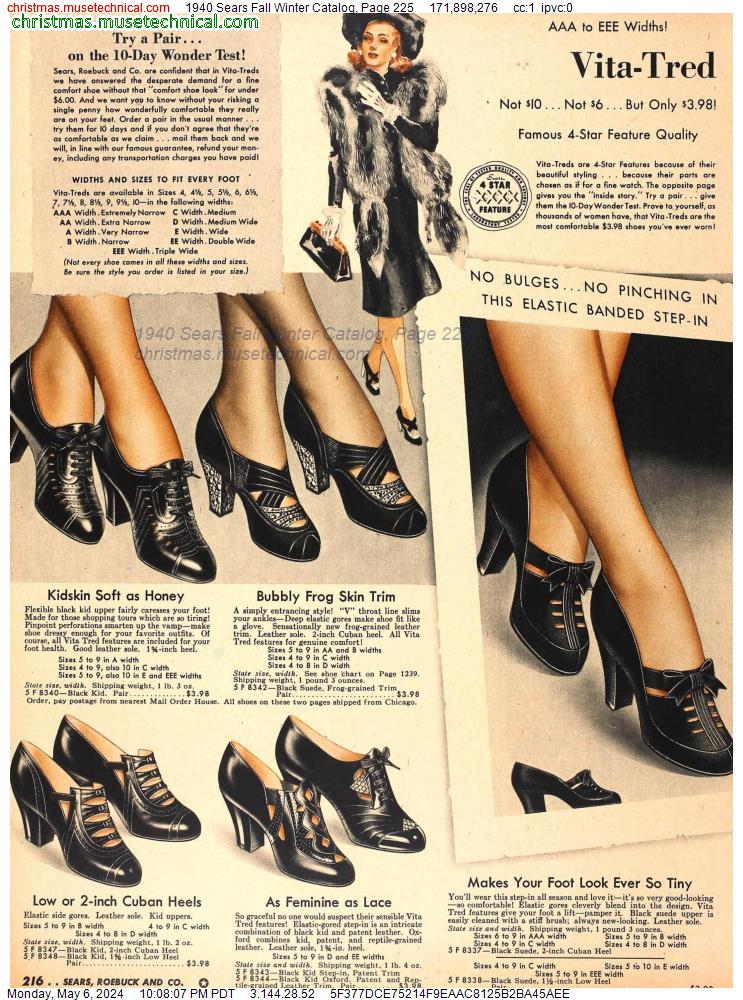 1940 Sears Fall Winter Catalog, Page 225