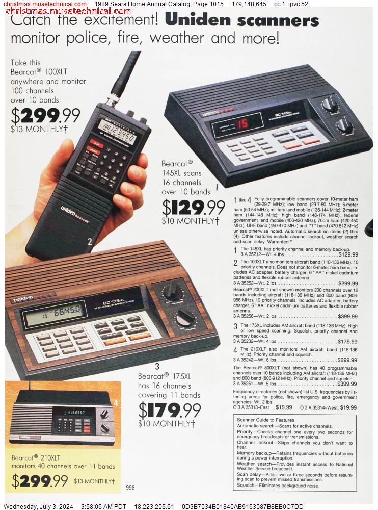1989 Sears Home Annual Catalog, Page 1015
